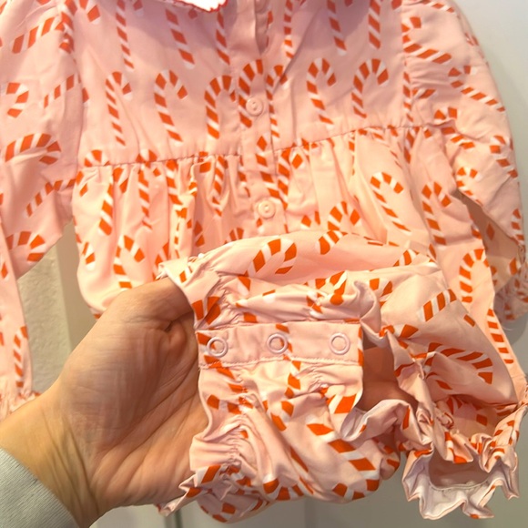 NWOT POPPY KIDS CO SMOCKED CANDY CANE BUBBLE SIZE 2T - Picture 7 of 9